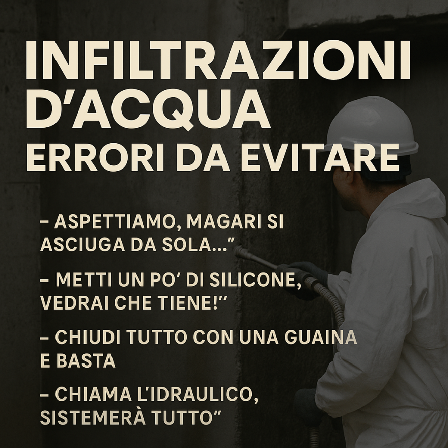 Infiltrazioni d’acqua: errori da evitare e consigli sbagliati che ti costano caro